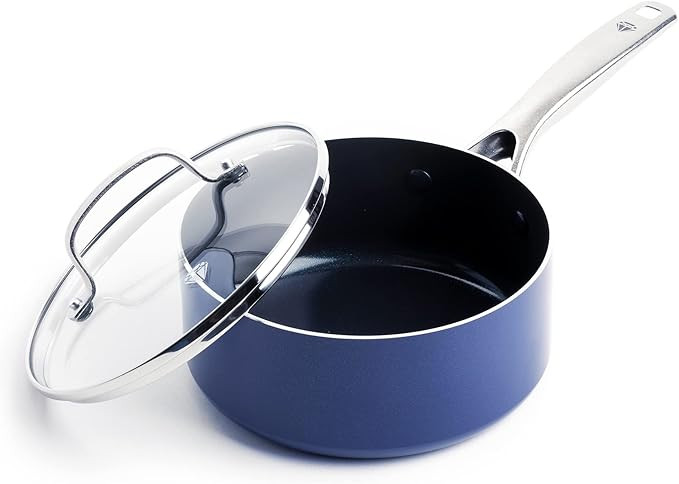 Blue Diamond Cookware Diamond Infused Ceramic Nonstick, 2QT Saucepan Pot with Lid, PFAS-Free, Dis... | Amazon (US)