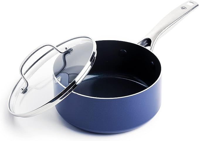 Blue Diamond Cookware Diamond Infused Ceramic Nonstick, 2QT Saucepan Pot with Lid, PFAS-Free, Dis... | Amazon (US)