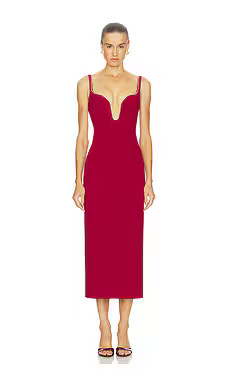 Bardot Brooklyn Diamonte Midi Dress in Burgundy from Revolve.com | Revolve Clothing (Global)