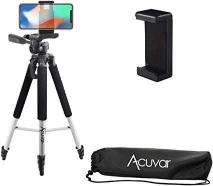 Acuvar 57" inch Pro Series Tripod and Acuvar Universal Smartphone Mount for All iPhone and Androi... | Amazon (US)