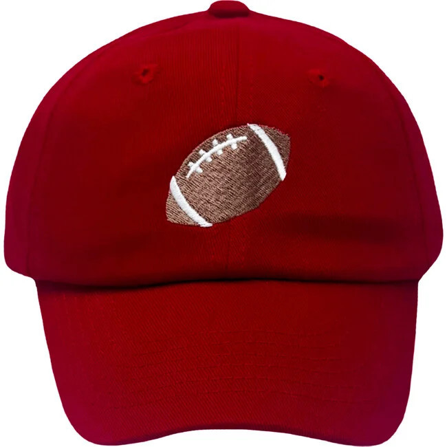 Bits & Bows | Football Bow Baseball Hat, (Red, Size 0-2Y) | Maisonette | Maisonette