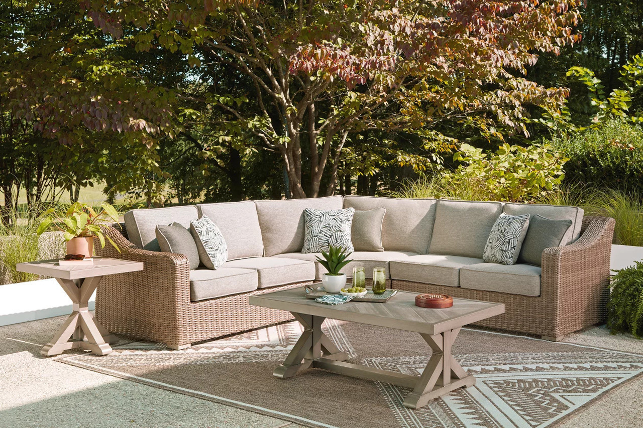 Carmel Bay 3-Piece Outdoor Sectional In Beige | 1stopbedrooms