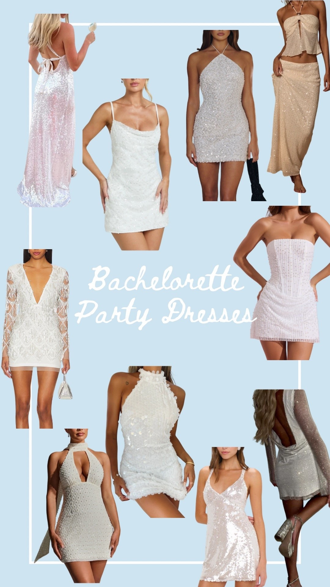 Bachelorette party dresses for the bride! 

white dresses | sequin dresses | bachelorette trip | bridal | party dress

#LTKWedding #LTKootd