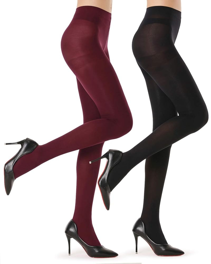 G&Y 2 Pairs Semi Opaque Tights for Women - 40D Microfiber Control Top Pantyhose | Amazon (US)