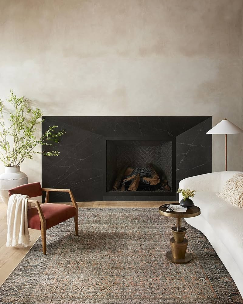 Loloi Adrian Collection ADR-03 Terracotta/Multi 7'-6" x 9'-6", .19" Thick Area Rug | Amazon (US)