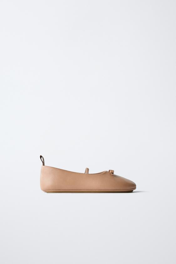 LEATHER BALLET FLATS LIMITED EDITION | Zara US