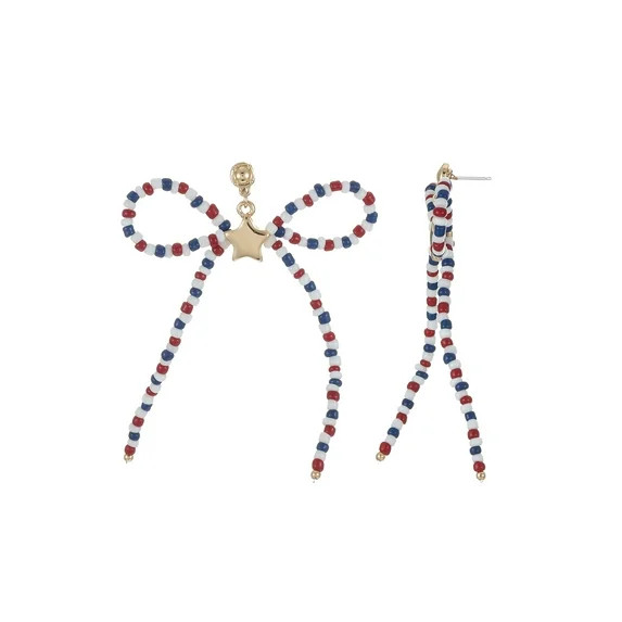 Way to Celebrate Americana Beaded Bow Earrings | Walmart (US)