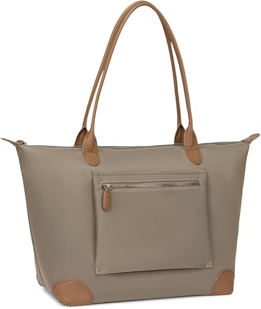 DORIS&JACKY Designer Tote Bag for Women Large Lightweight Leather Nylon Work Shoulder Bag and Fol... | Amazon (US)