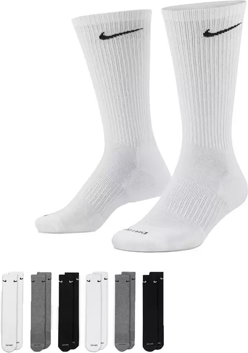 Nike Dri-FIT Everyday Plus Cushioned Training Crew Socks - 6 Pack | Dick's Sporting Goods