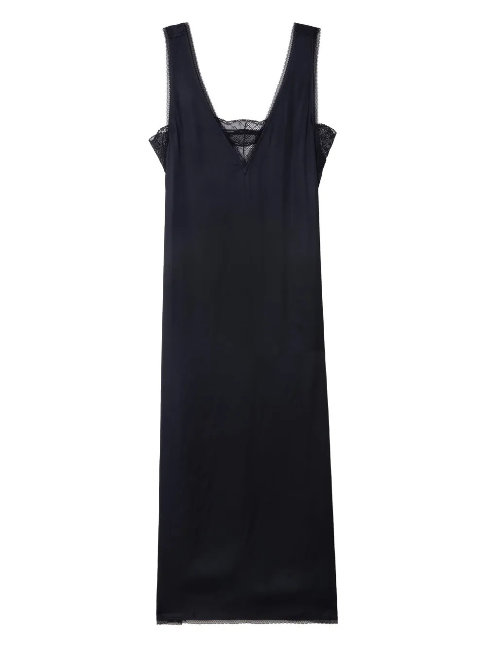 Zadig&Voltaire Renzo lace-trimmed Satin Midi Dress | Black | FARFETCH IE | Farfetch Global
