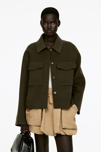 Double-Face Wool Overshirt – Dark Khaki Green – ARKET EU | Arket EU