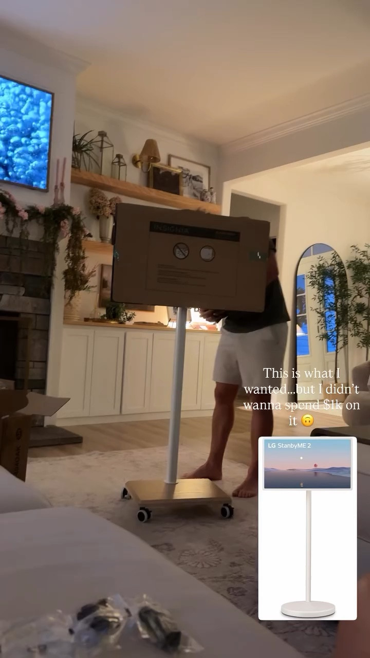 We wanted something to be able to use outside on the porch, or by the pool. This is what I wanted…..but I didn’t wanna spend $1k on it 🙃 this is a great option for a rolling tv. I found the cheapest tv and then this stand is perfect, good quality too 

#LTKHome #LTKSeasonal #LTKstorytime