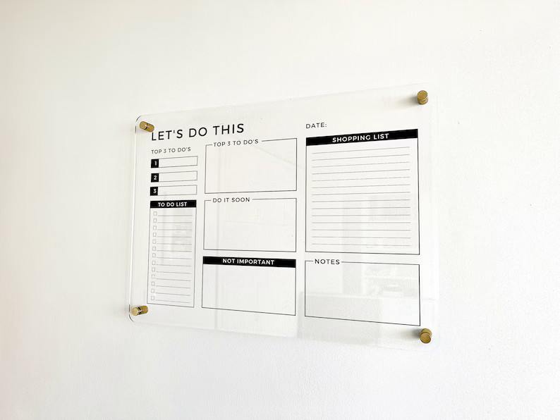 Acrylic Monthly and Weekly Wall Calendar Personalized Dry - Etsy | Etsy (US)