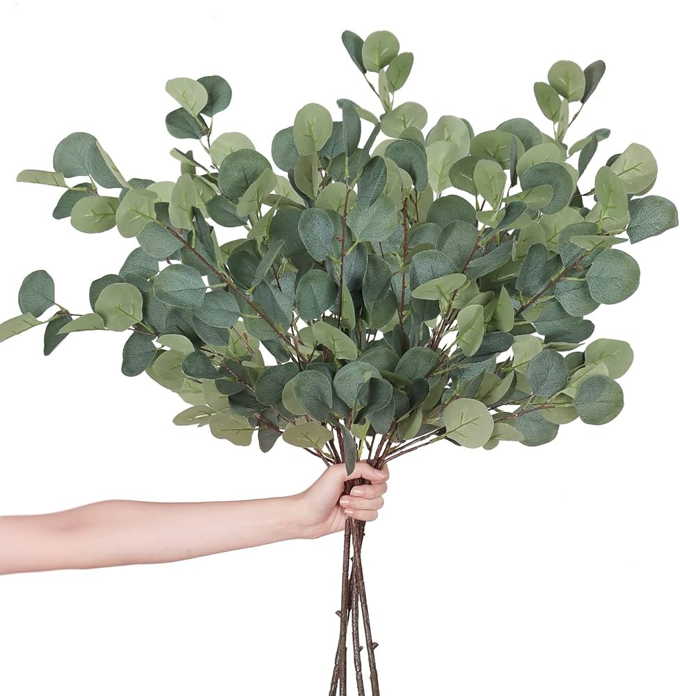 Weldomcor Artificial Eucalyptus Stems, 35 inch Artificial Silver Dollar Leaves Fake Eucalyptus Br... | Amazon (CA)