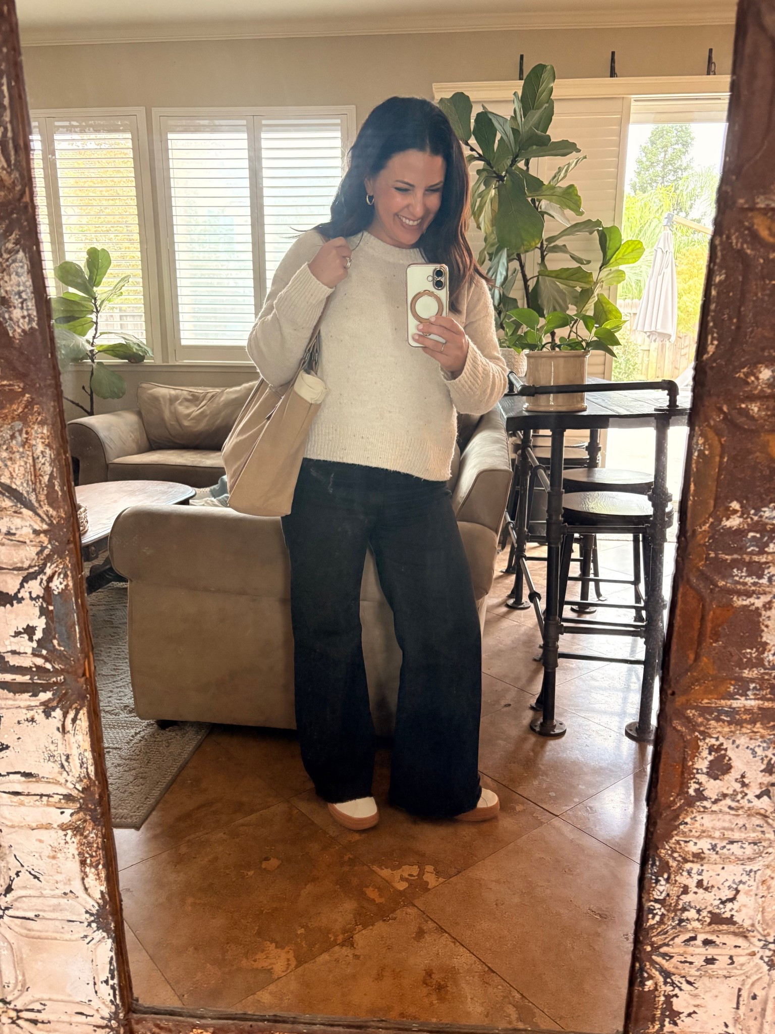 Back in the classroom for a busy week of parent-teacher-student conferences. Wearing a cozy crew neck sweater and wide leg black jeans for this fall day. 

Teacher style
 

#LTKPetite #LTKWorkwear #LTKSeasonal