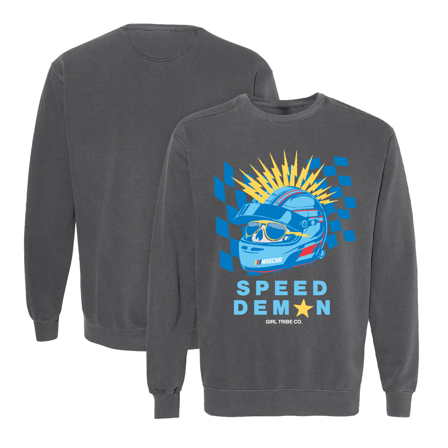 Women's Girl Tribe Co. Gray NASCAR Speed Demon Pullover Sweatshirt | Fanatics