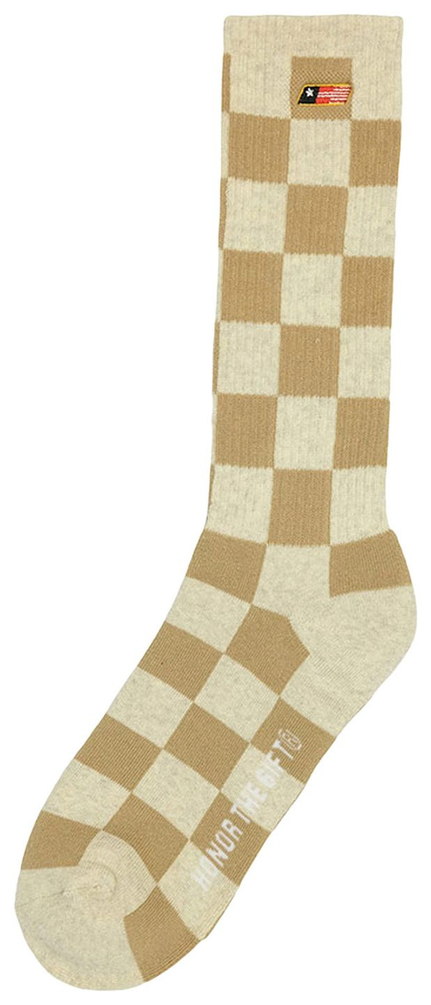 Honor The Gift Jacquard Check Socks 'Tan' | GOAT