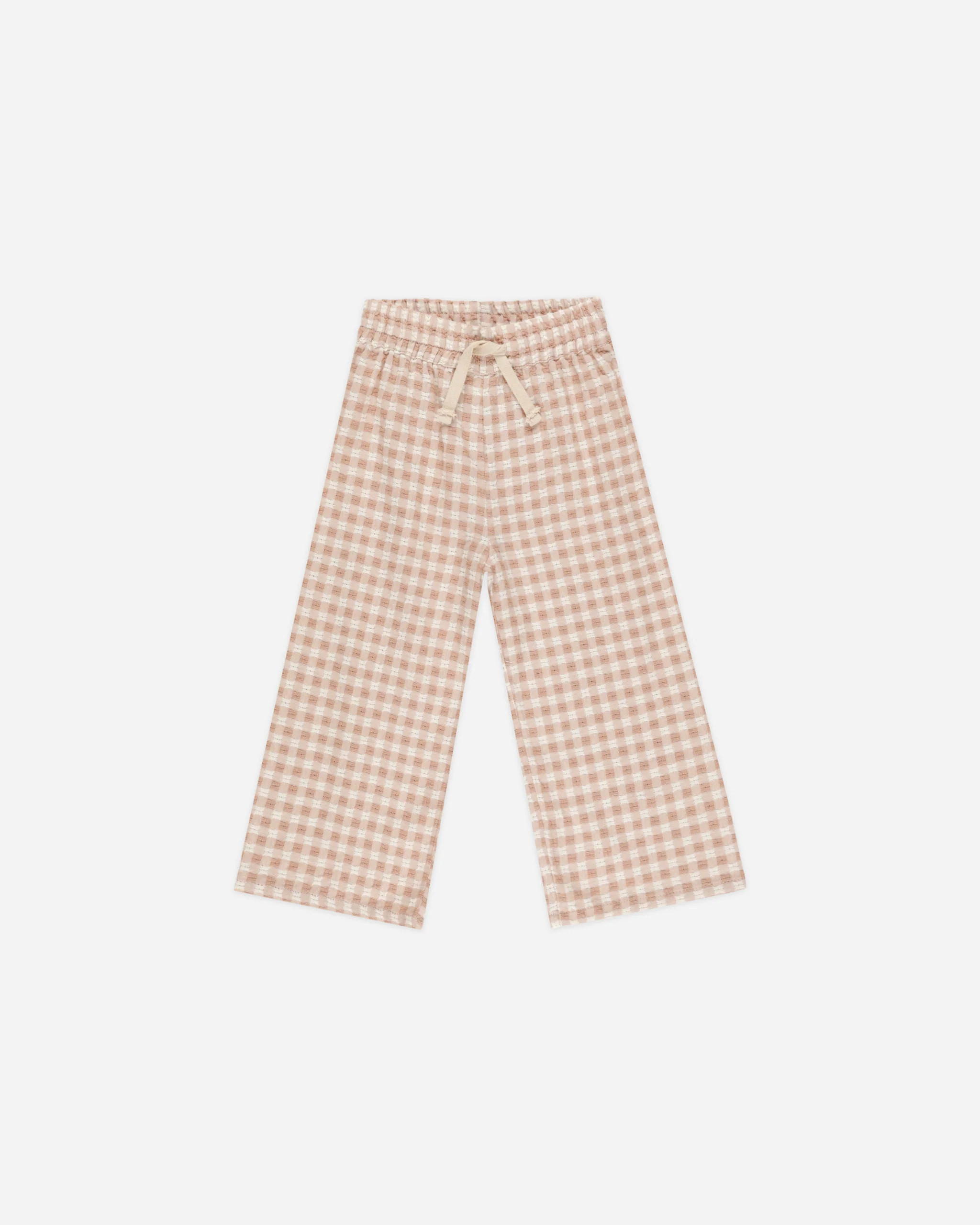 Wide Leg Pant || Pink Gingham | Rylee + Cru