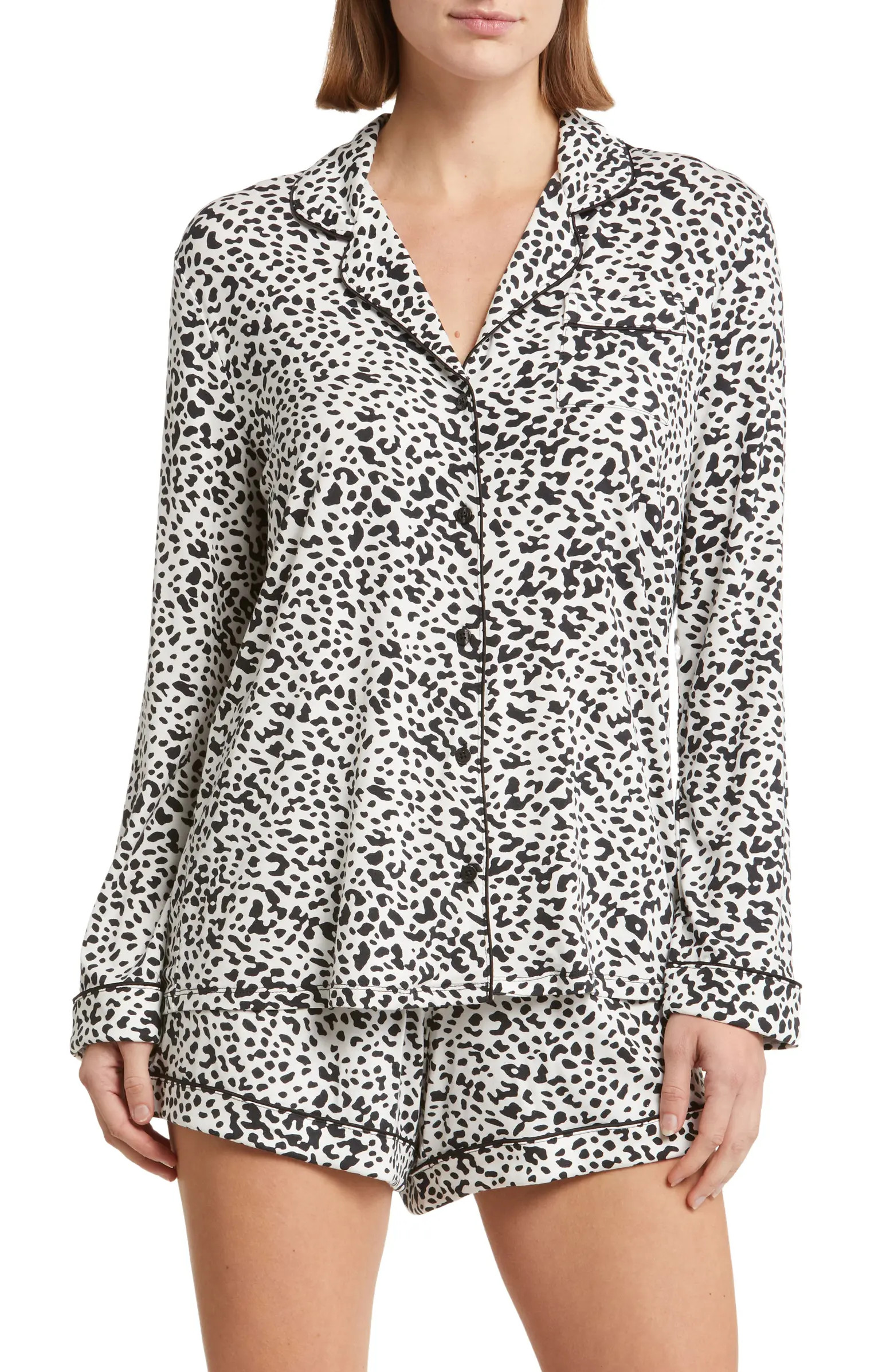 Moonlight Eco Long Sleeve Stretch Modal Short Pajamas | Nordstrom