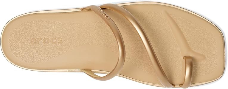 Crocs Women's Miami Toe Loop Sandals | Square Toe Flat | Flexible Straps | Croslite Foam Footbed | Amazon (US)