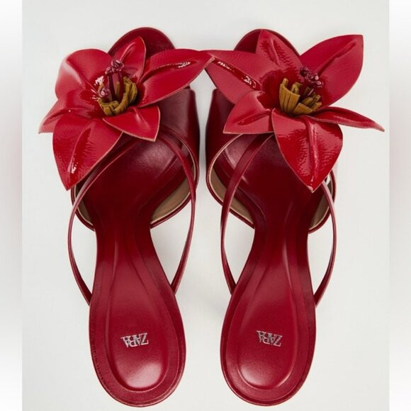 ZARA FLORAL HEELED SANDALS | Poshmark