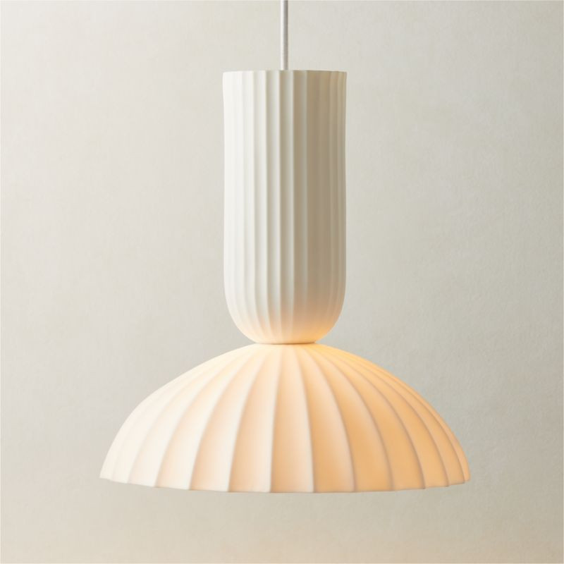 Jeanne Modern White Porcelain Dome Pendant Light + Reviews | CB2 | CB2