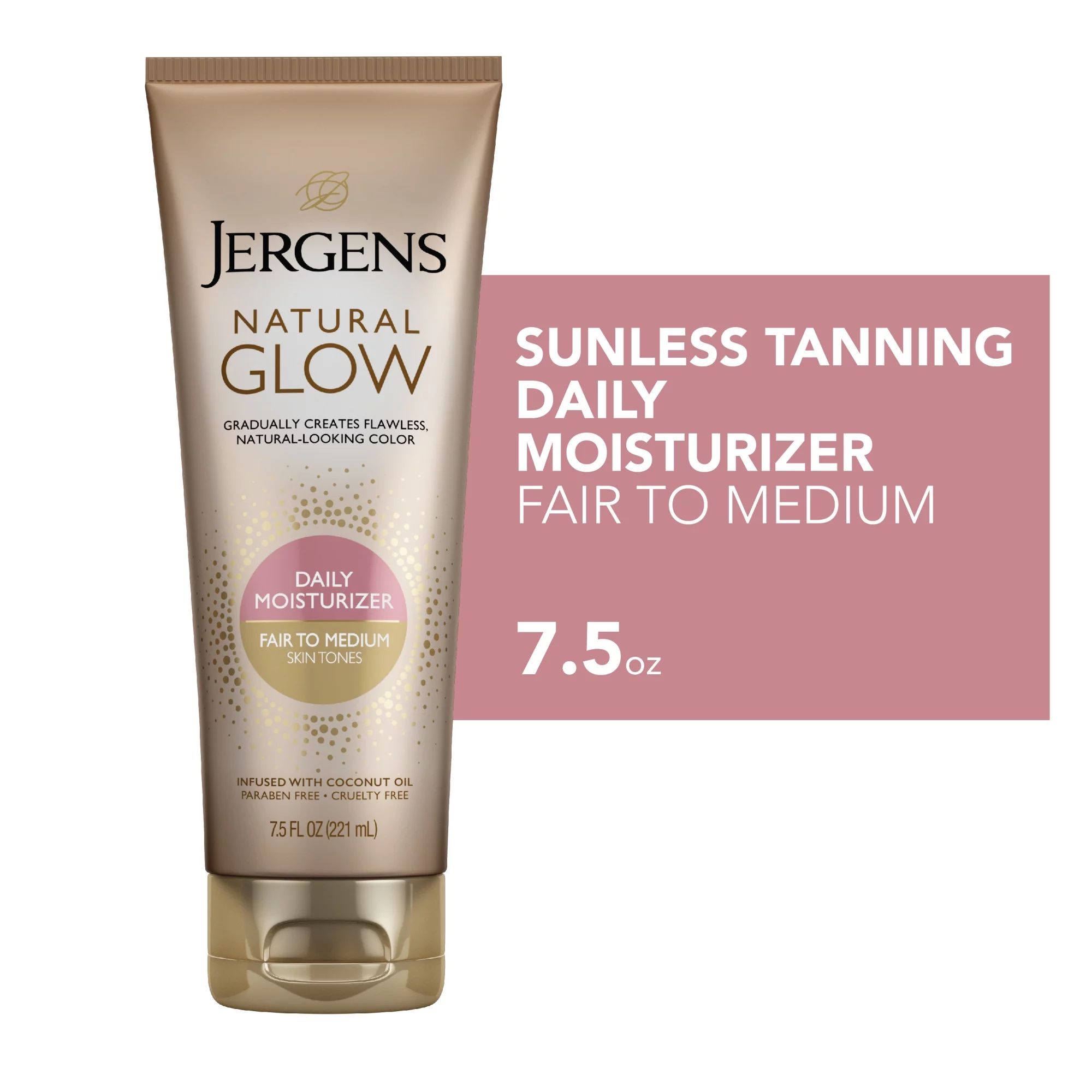 Jergens Natural Glow Self Tanner Lotion, Sunless Tanning Moisturizer for Fair to Medium Skin Tone... | Walmart (US)