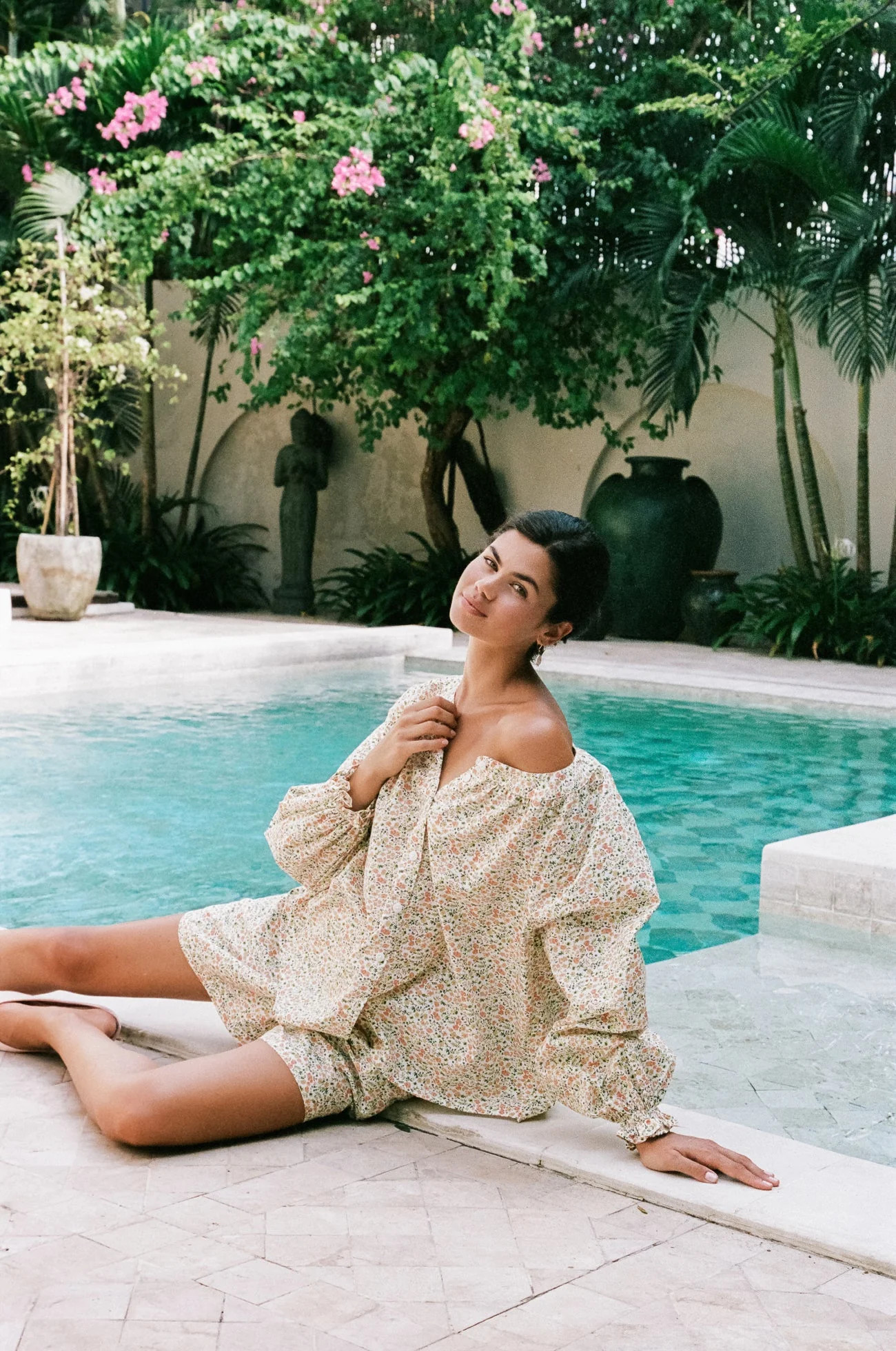 Claire Lounge Set - Cotton - Floret Green | Piyama US