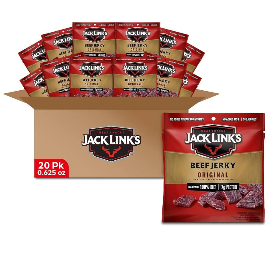 Jack Link's Beef Jerky, Original, Multipack Bags - Flavorful Meat Snacks for Lunches, Ready to Ea... | Amazon (US)