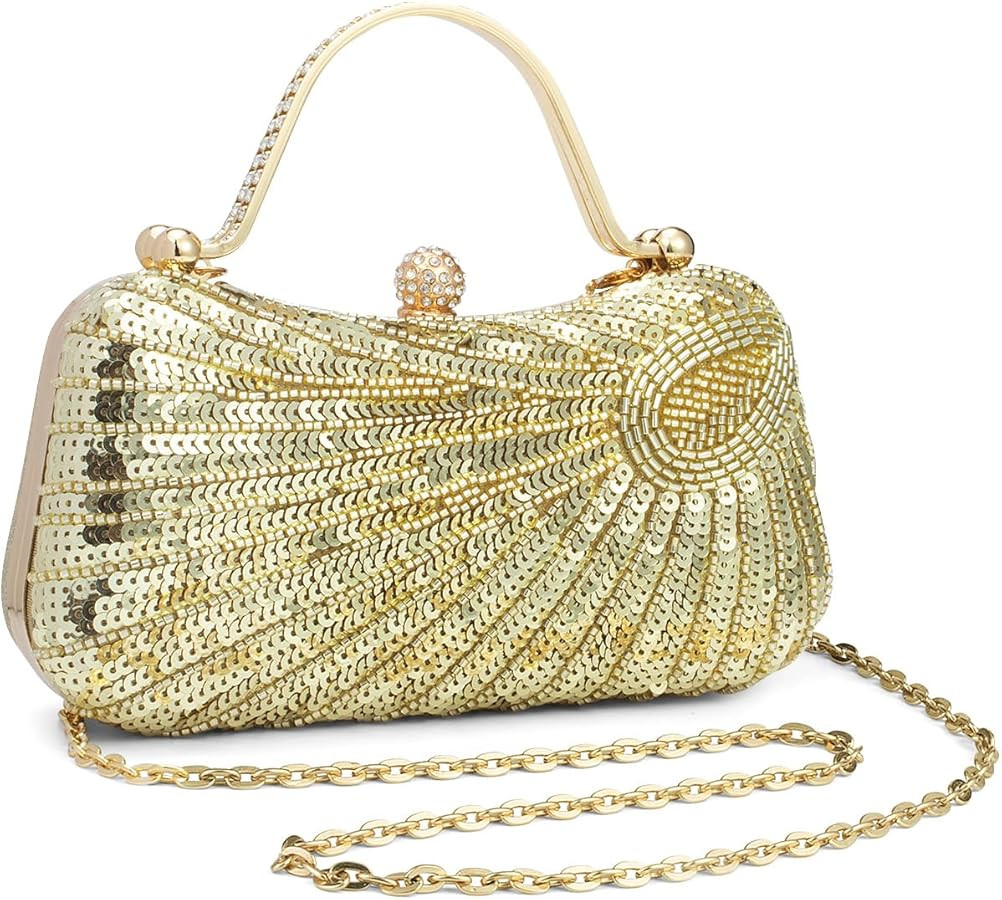 Tmore Beaded Purse Peacock Evening Bags for Women Formal with Bling Sequin Clutch Purse for Weddi... | Amazon (US)