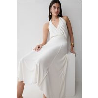 Krish Hankie Halter Midi Dress / White | MESHKI | L | Meshki UK