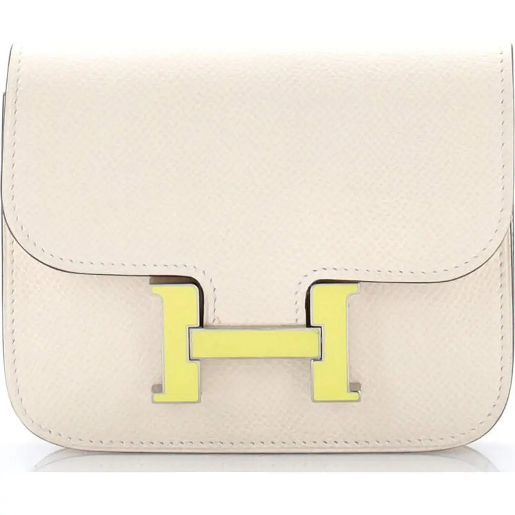 Pre-Owned Hermes Constance Slim Wallet Epsom in Nata at Nordstrom | Nordstrom