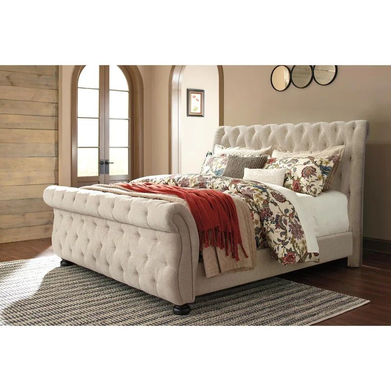 Ballwin Tufted Upholstered Low Profile Sleigh Bed | Wayfair Professional