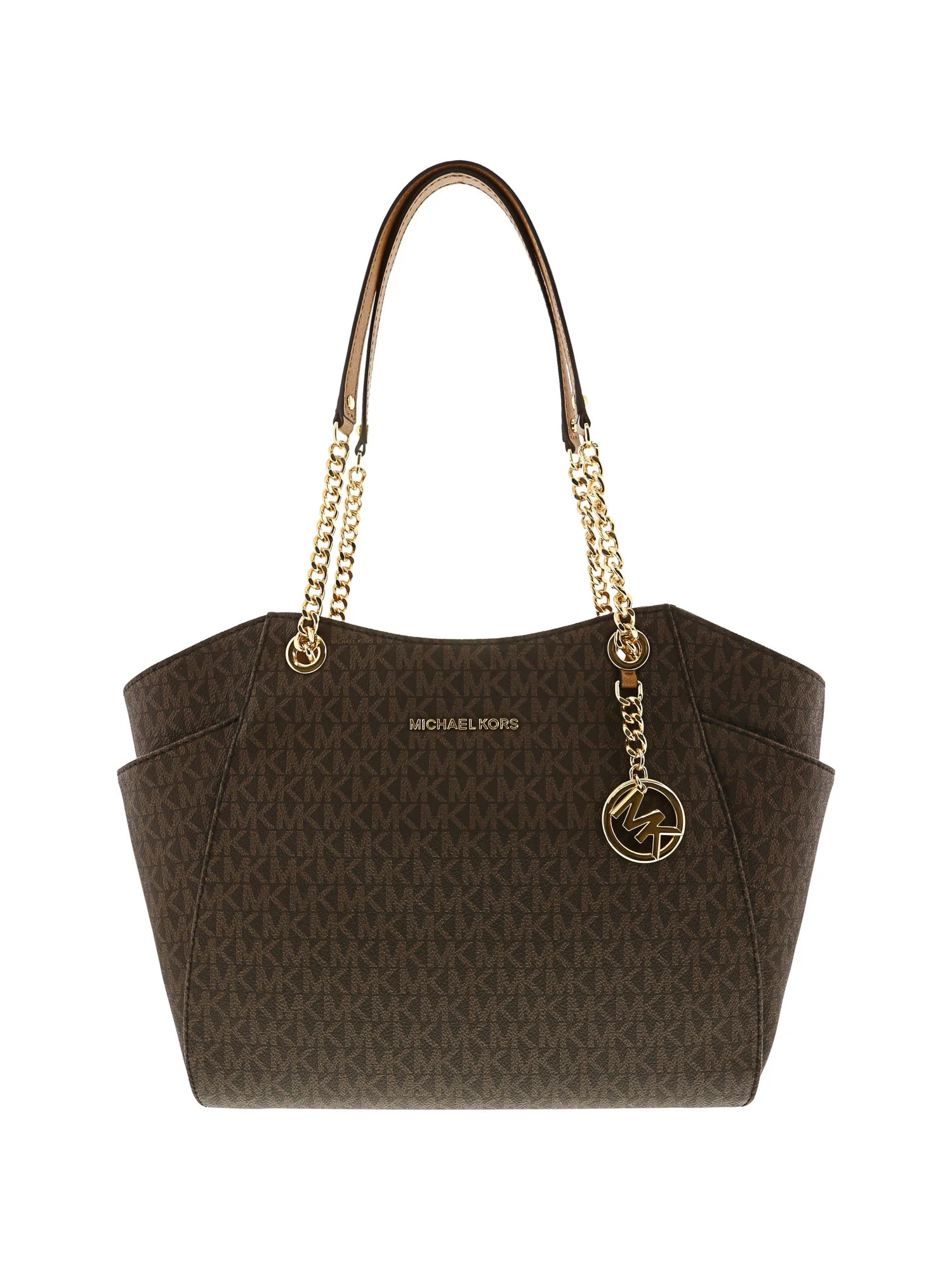Michael Kors Womens Jet Set Travel Large Chain Shoulder Tote - Brown / Acorn | Walmart (US)