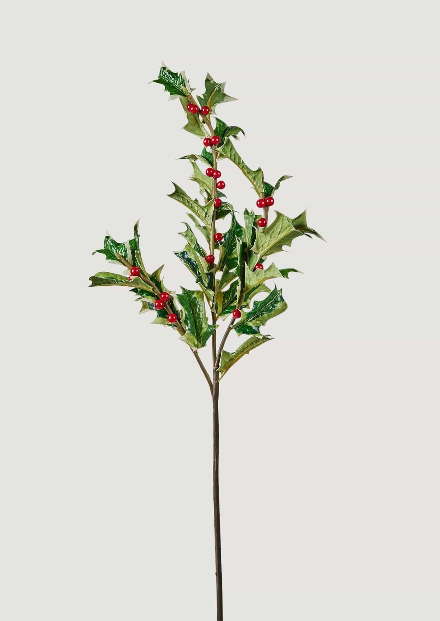 Artificial Holly Leaf and Berry Branch - 33" | Afloral