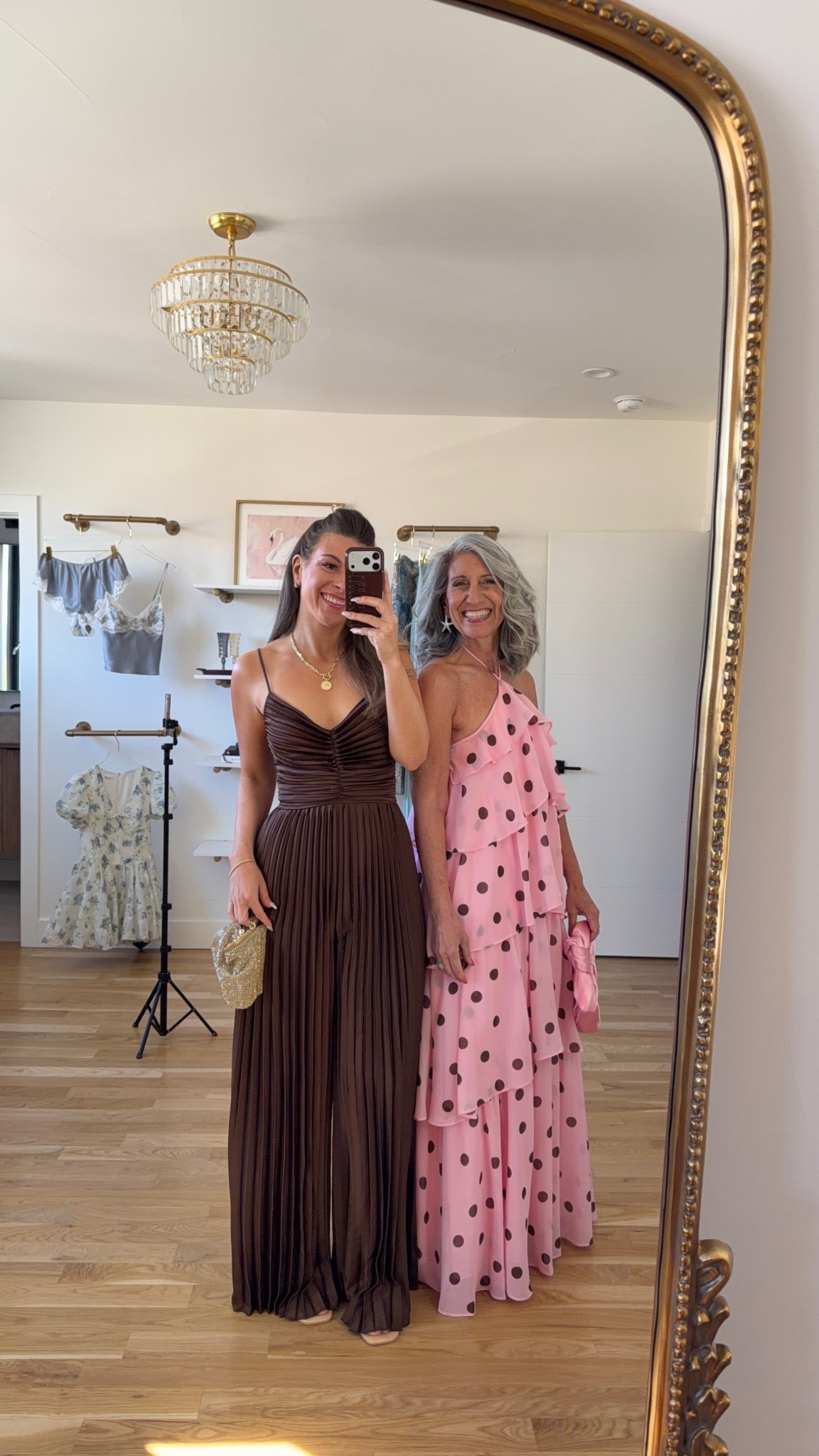 Mom and me brown pleated jumpsuit & pink polka dot spring event and wedding guest dresses

Wearing my usual size small
Mom wears a medium

vici code: emerson30

Wedding guest
Formal event
Spring event
Mother of the bride
Floral
Cocktial
Special occasion

#LTKFormal #LTKStyle #LTKDress