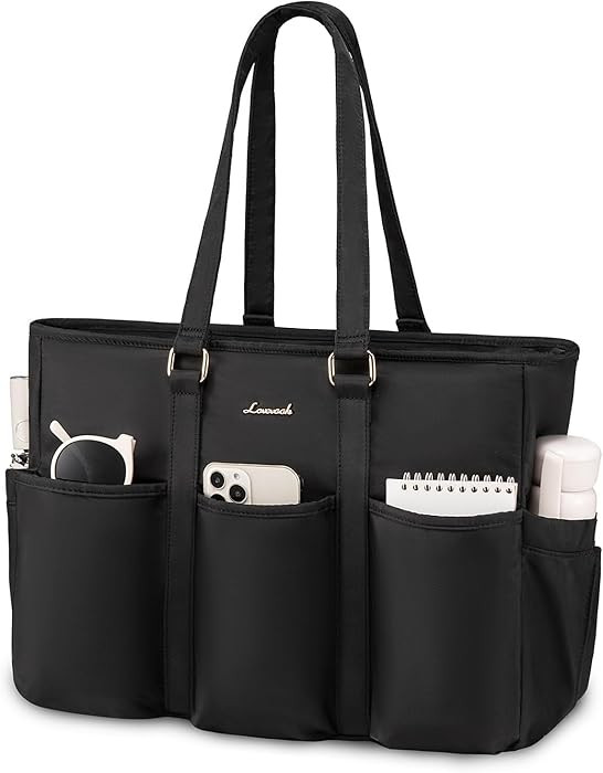 LOVEVOOK Laptop Tote Bag for Women Work, Teacher Tote Bag Nurse Bag With Large Cup Holder, Utilit... | Amazon (US)