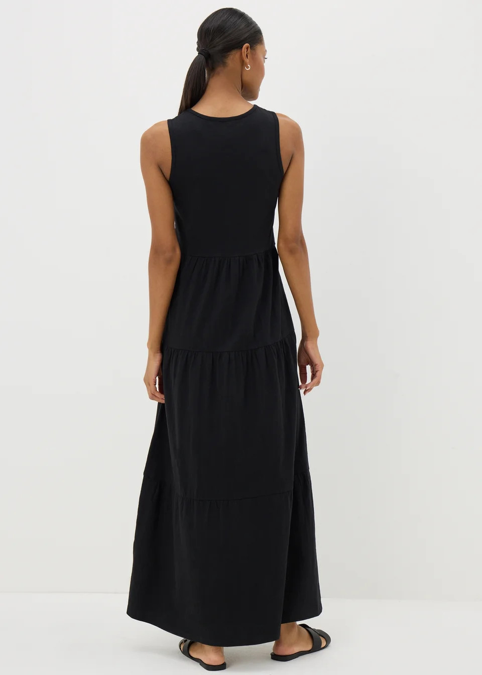 Black Sleeveless Tiered Dress | Matalan (UK)