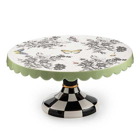 Butterfly Toile Large Pedestal Platter | MacKenzie-Childs