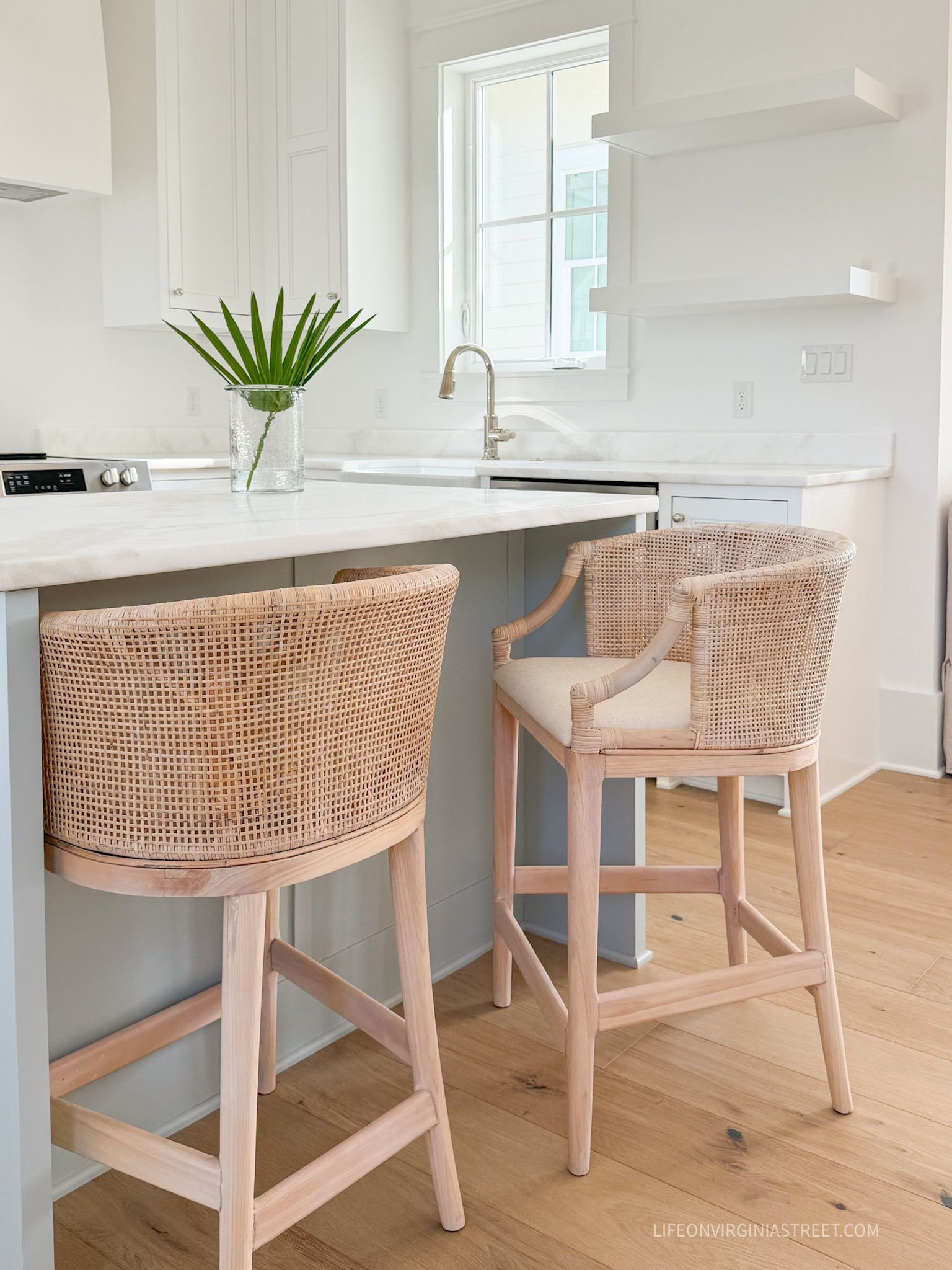 We’re loving these new woven counter stools in our carriage house kitchen! I love that the seat easily removes for cleaning (or if you want to reupholster). They’re currently on sale too! Also linking our wall and cabinet colors.

#LTKSeasonal #LTKHome #LTKSaleAlert