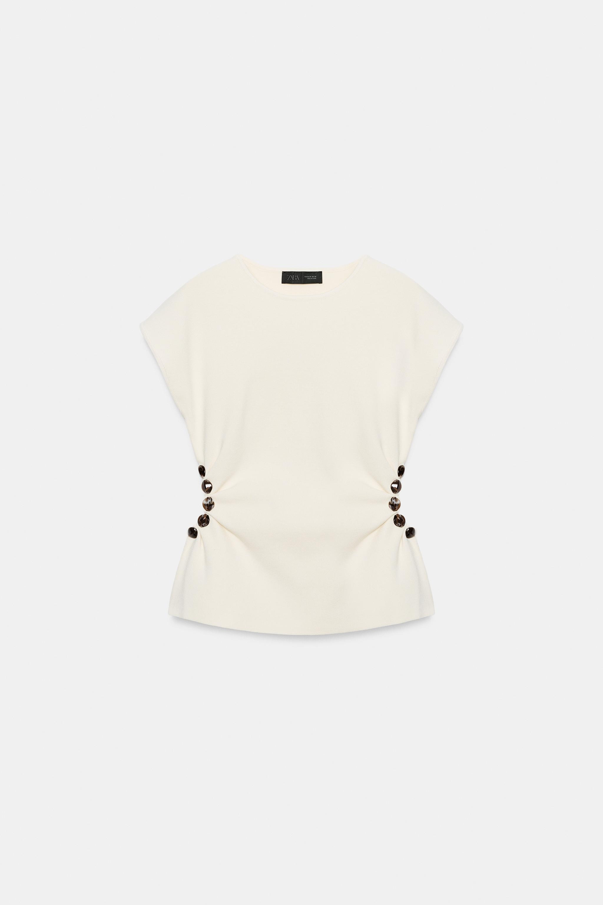BEADED CUT OUT KNIT TOP | Zara US