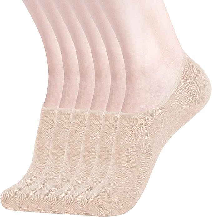 Womens No Show Socks Non Slip Flat Boat Line Low Cut Socks (3-6 Packs) | Amazon (US)