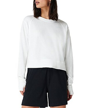 Sweaty Betty After Class Crop Crew Neck Long Sleeve Sweatshirt - S | Dillard's