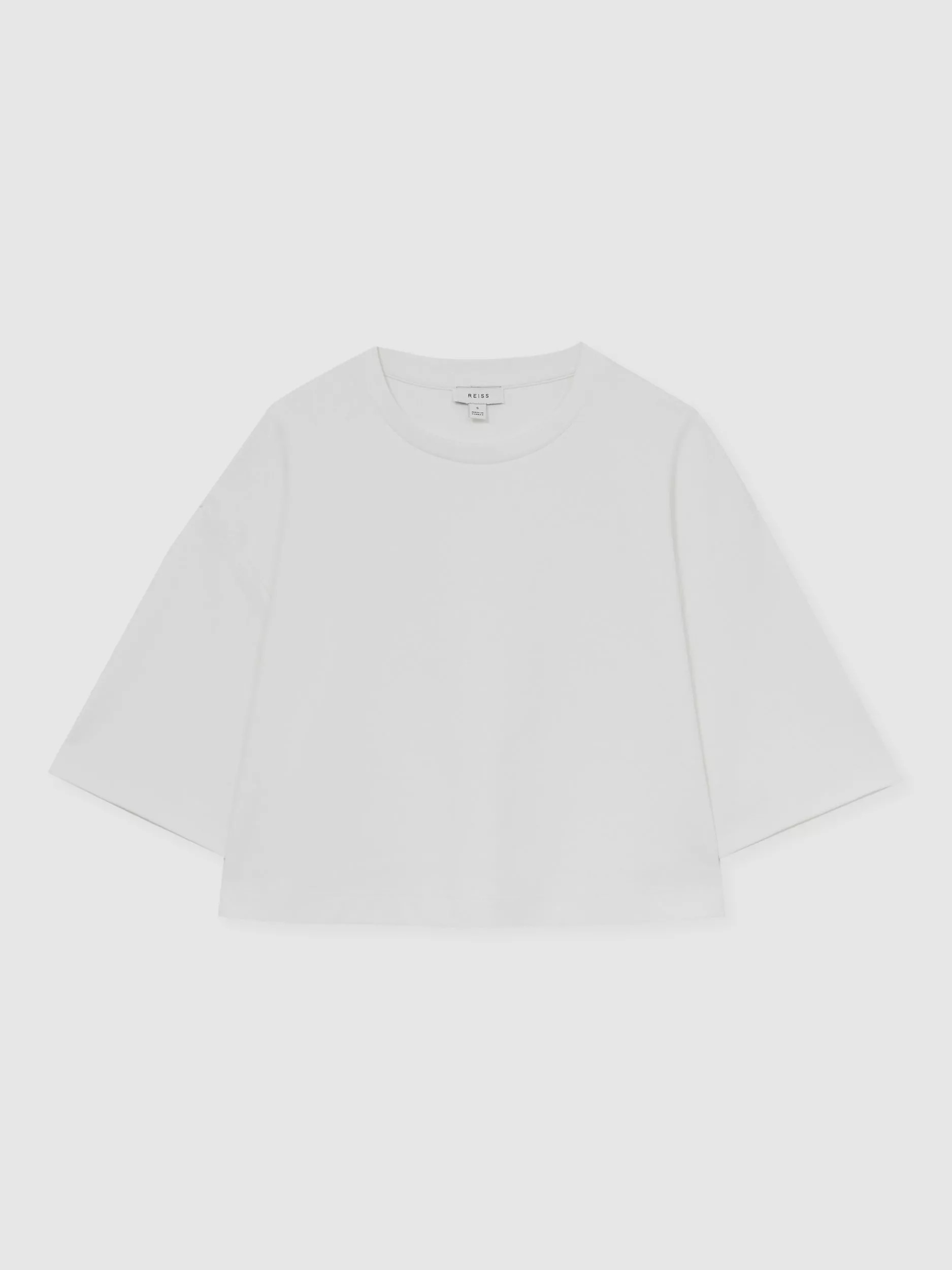 ReissAlex Cropped Boxy T-Shirt, White | John Lewis (UK)