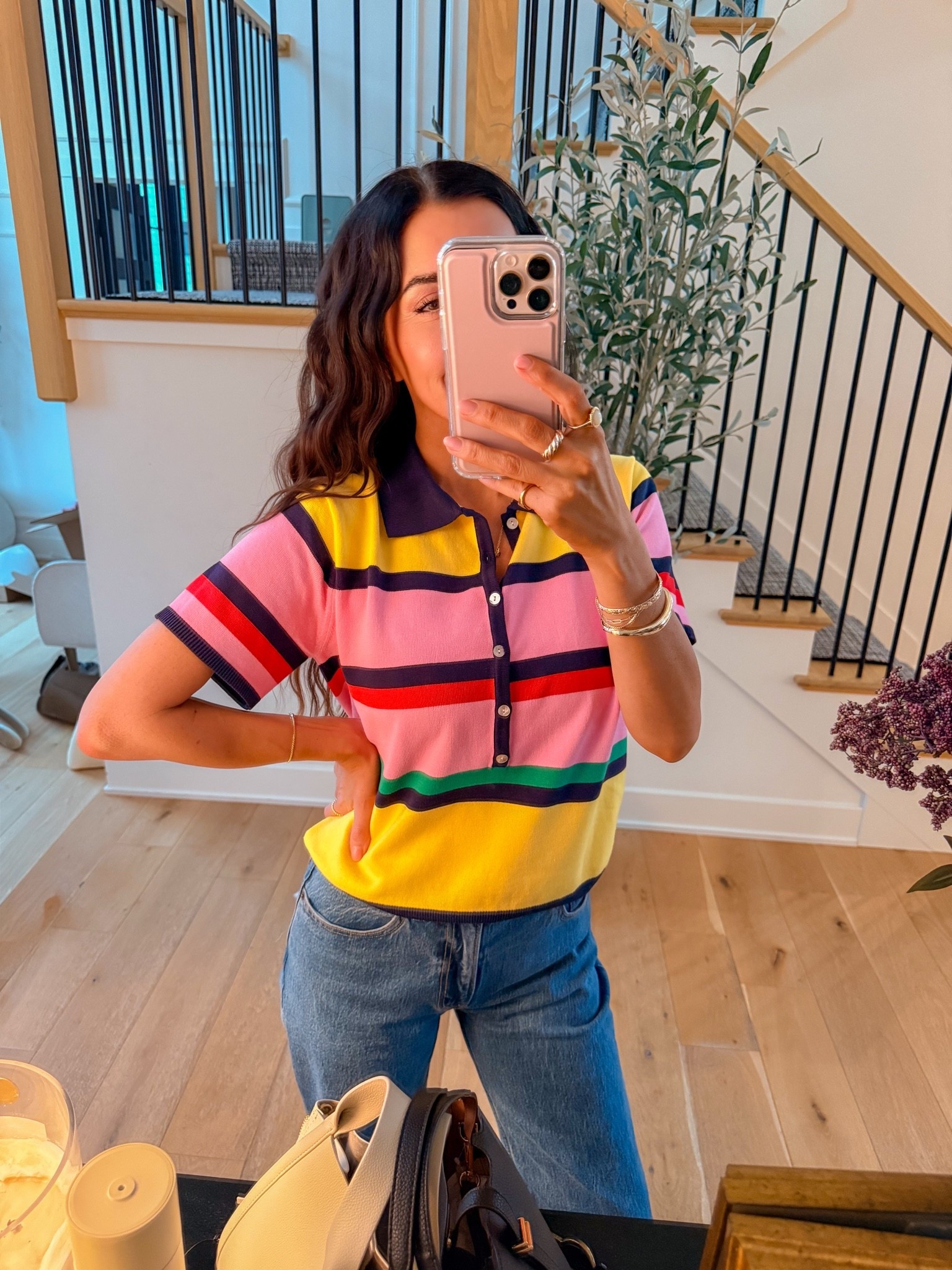 Truly obsessed with this new arrival, colorful polo from Zara!  It is so perfect for spring and summer. I love wearing it with jeans, but it also pairs so well with anything white so white pants or short shorts! I sized up to a MEDIUM @Zara  ￼￼

#LTKootd #LTKOver40 #LTKTall