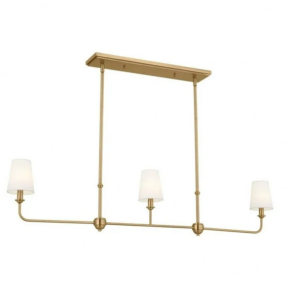 3 Light Chandelier in Traditional Style-13.5 inches Tall and 4.5 inches Wide-Brushed Natural Bras... | Walmart (US)