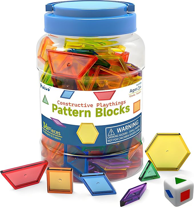 Translucent Pattern Blocks for Classroom 140 Pcs Kids Light Table Manipulatives Toys Education Le... | Amazon (US)