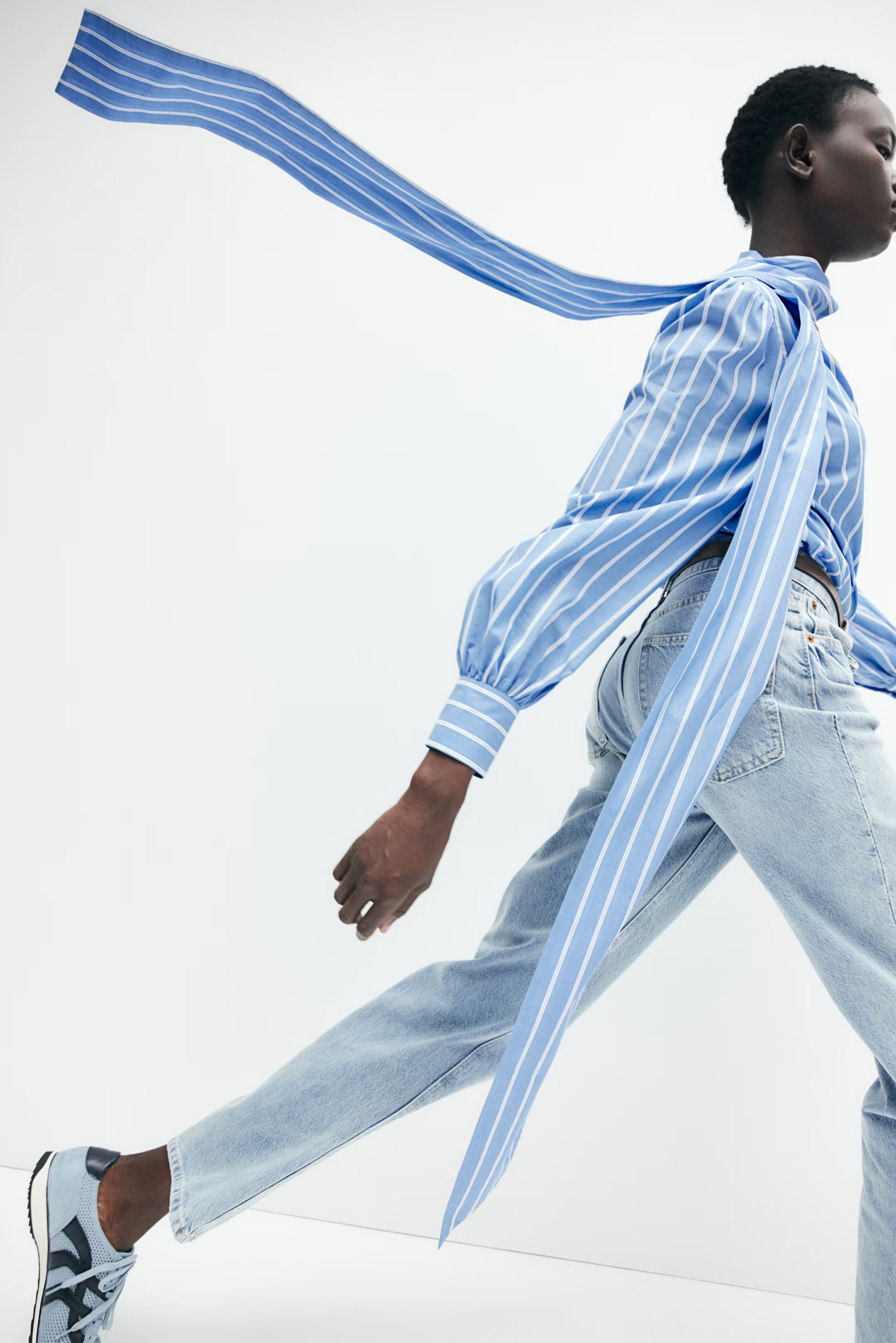 Poplin Blouse with Bow Collar | H&M (US + CA)