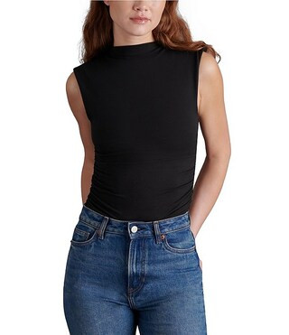 Steve Madden Esen Mock Neck Sleeveless Ruched Bodysuit | Dillard's | Dillard's