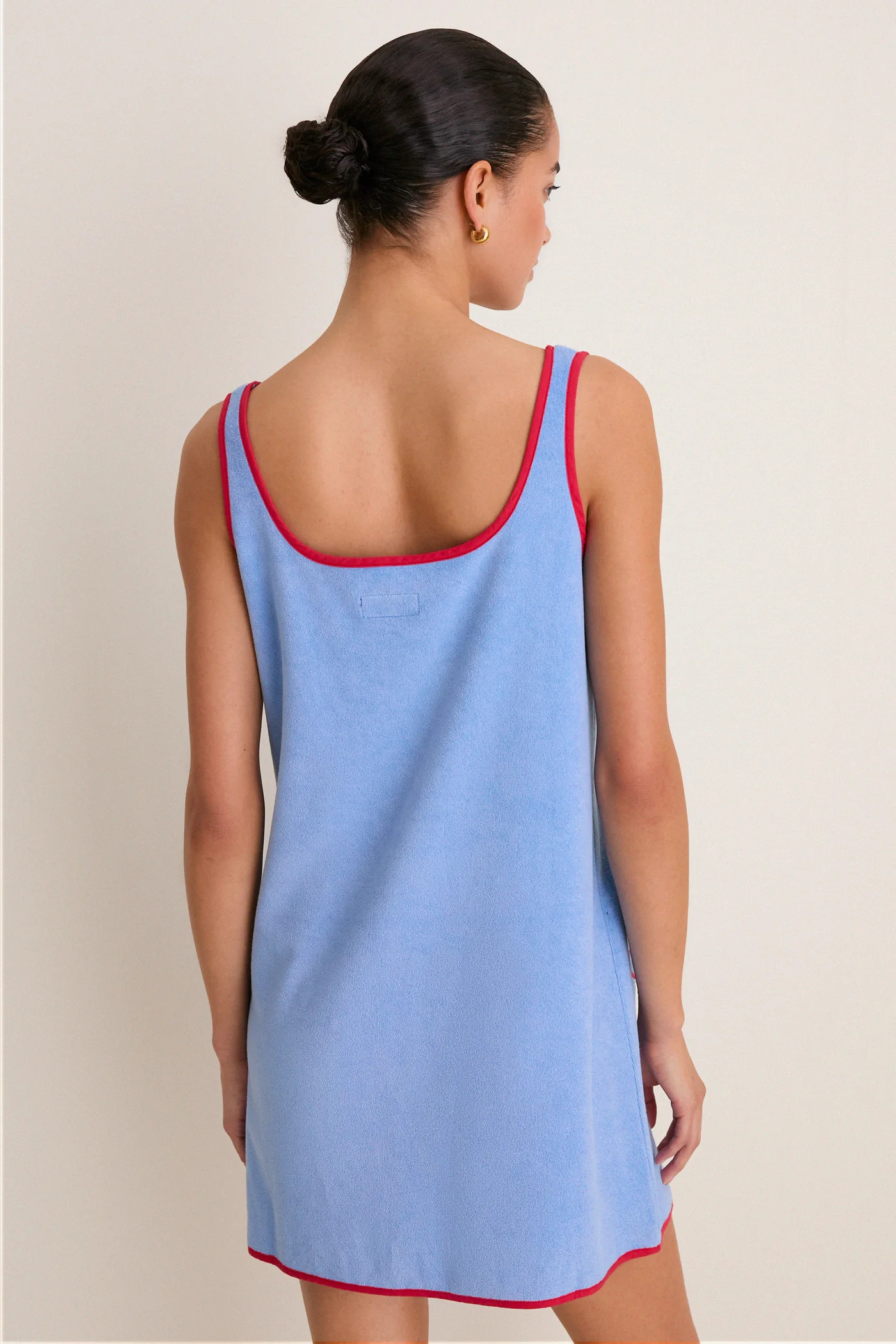 Powder Blue and Poppy Embroidered Mini Terrycloth Coverup | Tuckernuck (US)